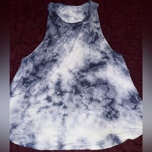 American Eagle Outfitters Blue/Gray and White Tank Top